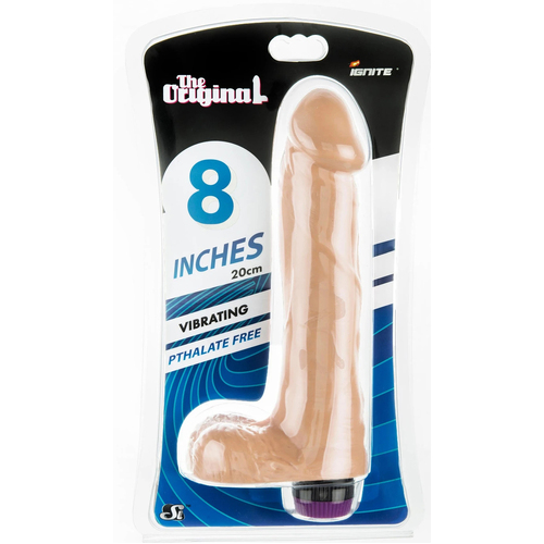 8" Vibrating Cock + Balls