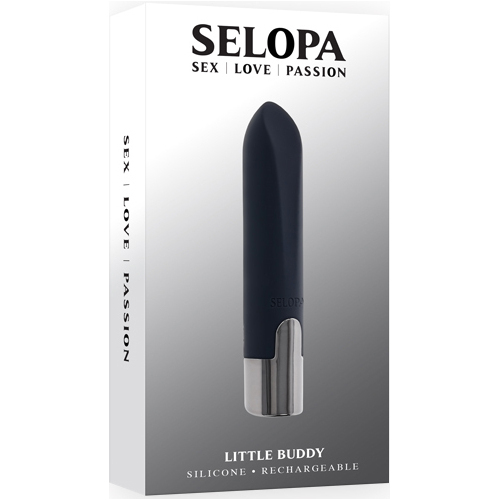 Selopa LITTLE BUDDY Black 11.1 cm USB Rechargeable Vibrating Bullet