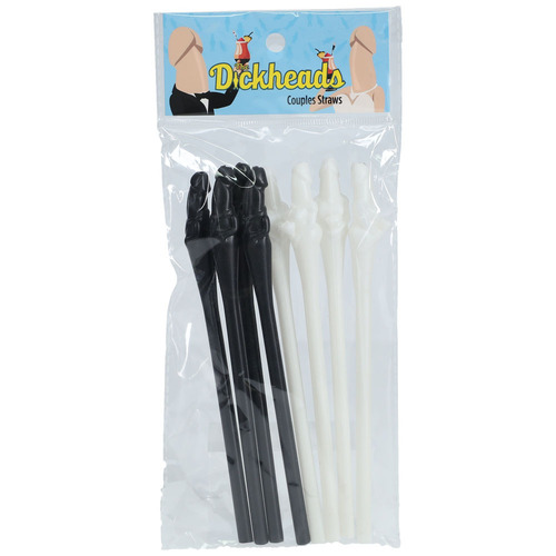 S-LINE The Dickheads - Couples Straws Black/White Black/White Novelty Straws - 8 Pack