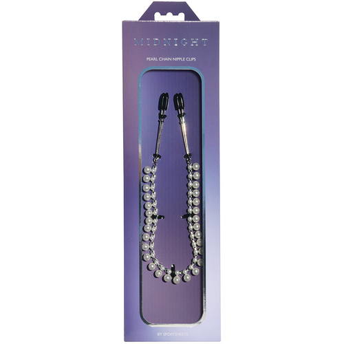 Midnight Pearl Chain Nipple Clips