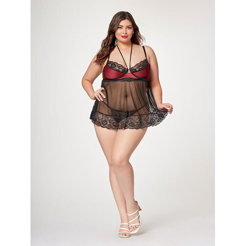 The Romantic Two Piece Babydoll Set 3X/4X