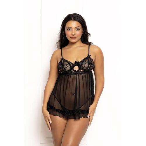 Mesh Babydoll With Split Cups M 