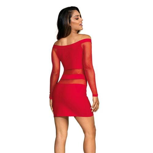 Off The Shoulder Mesh Panel Dress L