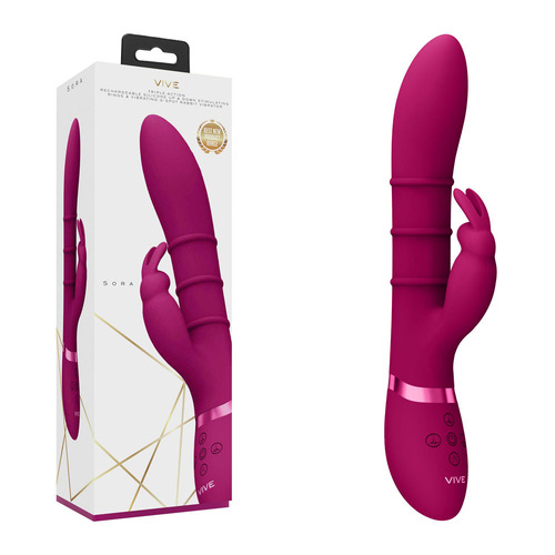 VIVE Sora - Pink Pink 24.2 cm USB Rechargeable Rabbit Vibrator