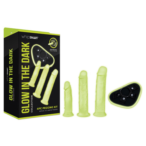 WhipSmart Glow In The Dark 4pc Pegging Kit Glow In Dark Strap-On Kit