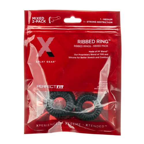 Xplay Stretch Ribbed Ring Slim 2 Pc