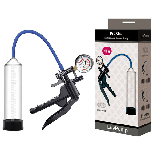 LuvPump ProXtra Professional Gauge Power Pump Clear Penis Pump with Pressure Gauge