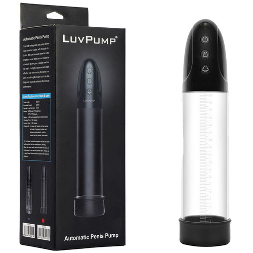 LuvPump Automatic Penis Pump Clear USB Rechargeable Automatic Penis Pump