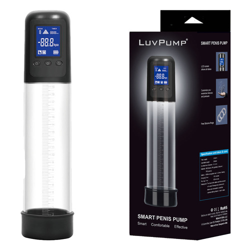 LuvPump Smart Penis Pump Clear USB Rechargeable Automatic Penis Pump